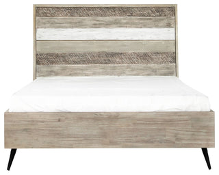 Bridges Queen Platform Bed in Two Tone Acacia Wood