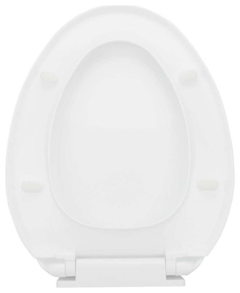 White Elongated Plastic Toilet Seat No Slam Slow Close Toilet Seat Lid Bumpers