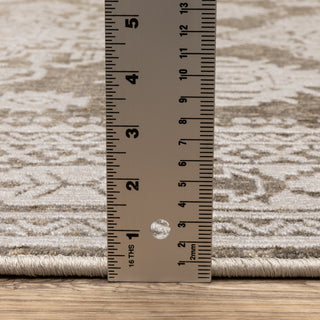 Iris Two-Tone Triple Medallions Grey/ Light Grey Area Rug 5'3" x 7'6"