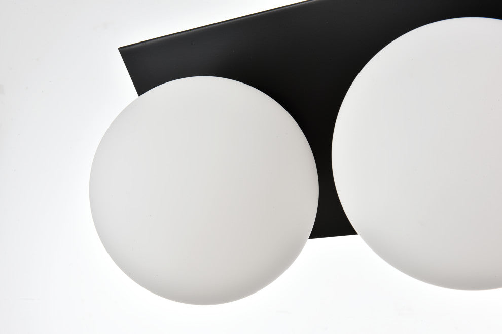 3 Light Black And Frosted White Bath Sconce