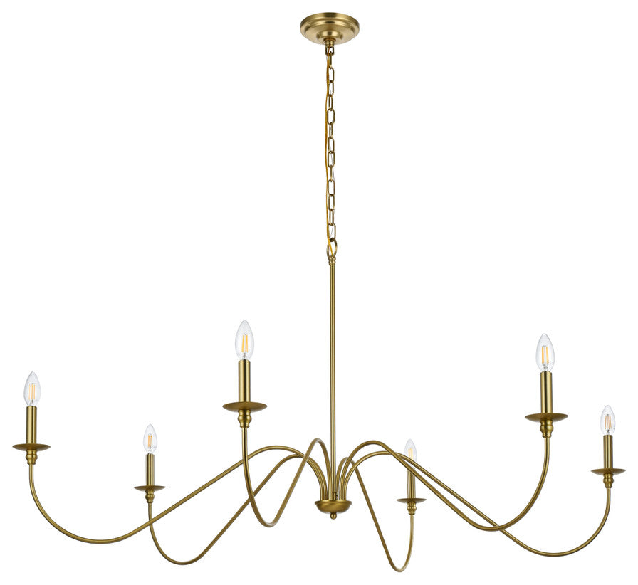 Living District Rohan 54" Chandelier in Satin Gold