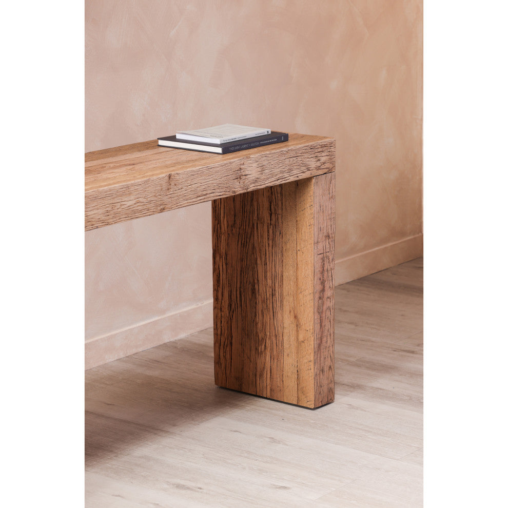 Evander Aged Oak Console Table