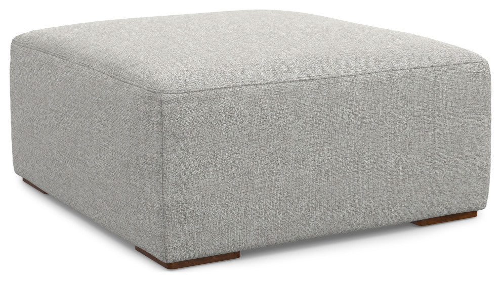 Rex Ottoman in Tightly Woven Performance Fabric, Fully Assembled