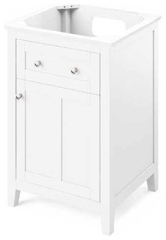 Chatham Traditional 24" White Single Sink Vanity, Boulder Cultured Marble Vanity