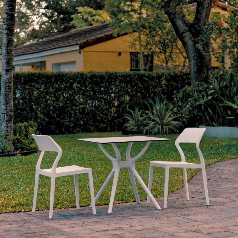 Snow Dining Set With 2 Chairs White