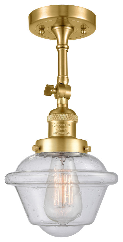 Small Oxford 1 Light Sconce, Satin Gold, Seedy