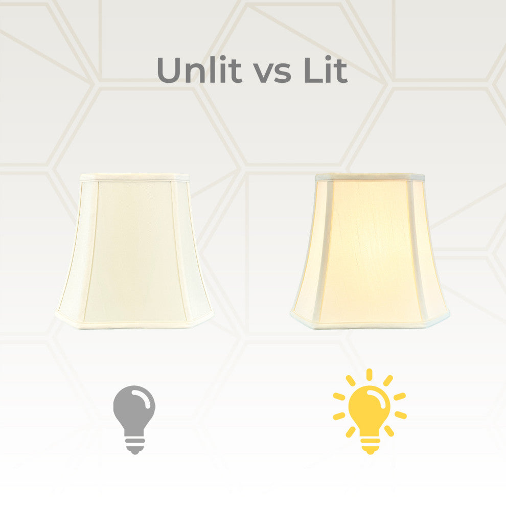 Royal Designs Square Cut Corner Bell Lamp Shade, Eggshell, 9"x16"x13", Set of 2