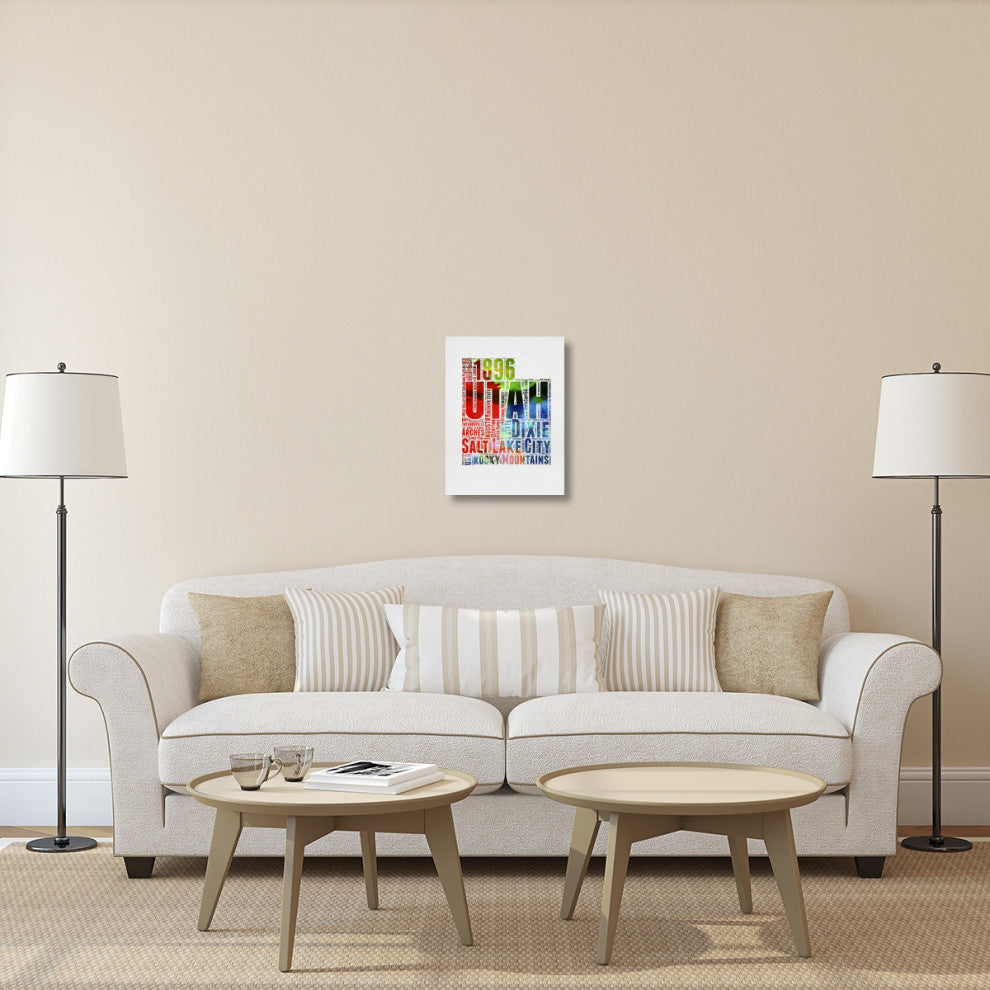 "Utah Watercolor Word Cloud" Fine Art Print