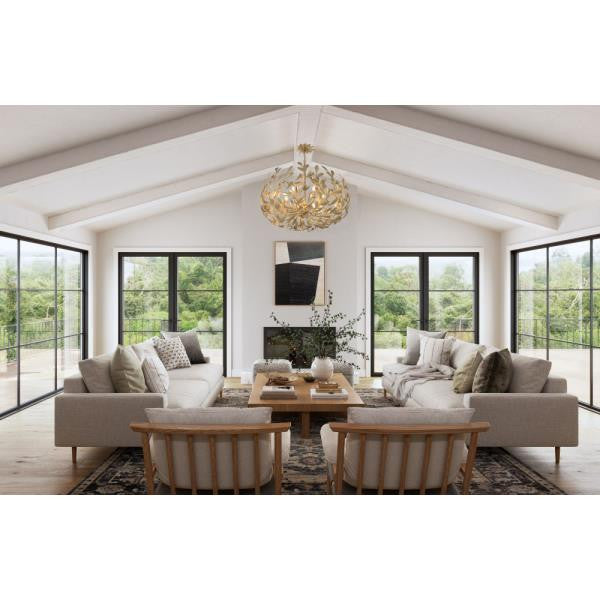 Crystorama 533-MT Broche, 6-Light Chandelier, 19"Hx27"W