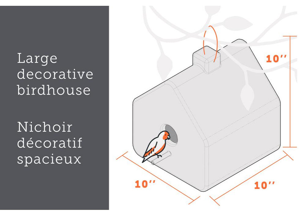 Dalya Decorative Birdhouse, Dark Gray