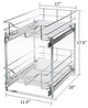 Home Zone Living Pull Out Drawer Cabinet Organizer, 2-Tier, 11 in. W x 20 in. D