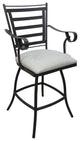 Outdoor Patio Stool Jenna With Arms, Canvas Granite on Dark Nut, 26"