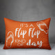 Flip Flop Kind of Day Outdoor Lumbar Throw Pillow, 14"x20"