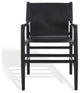 Safavieh Couture Cassaphina Leather Arm Chair, Black