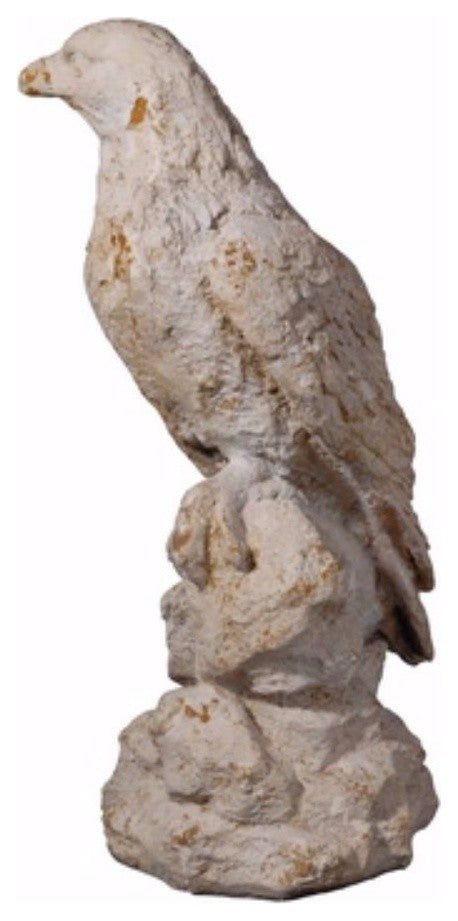 Distressed Sitting Bird Sculpture