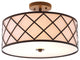 Elizabeth Metal LED Flush Mount, 16.75", Oil Rubbed Bronze, White Shade