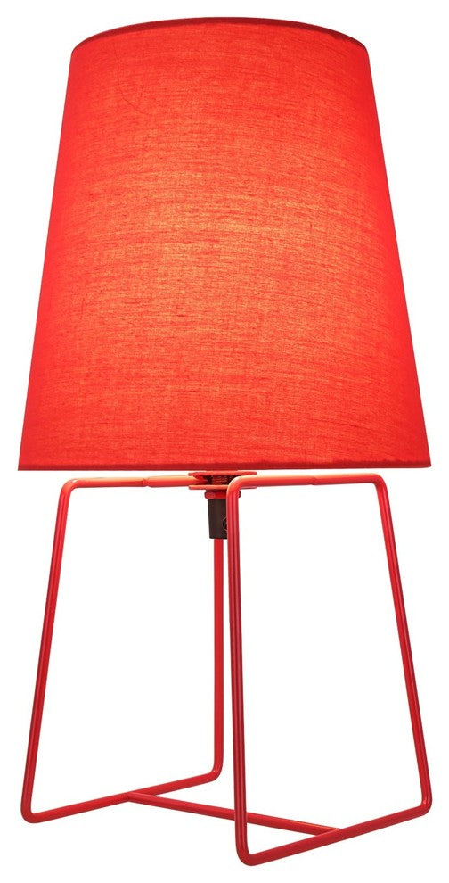 40172-21, 13" Metal Accent Table Lamp, Red Painted