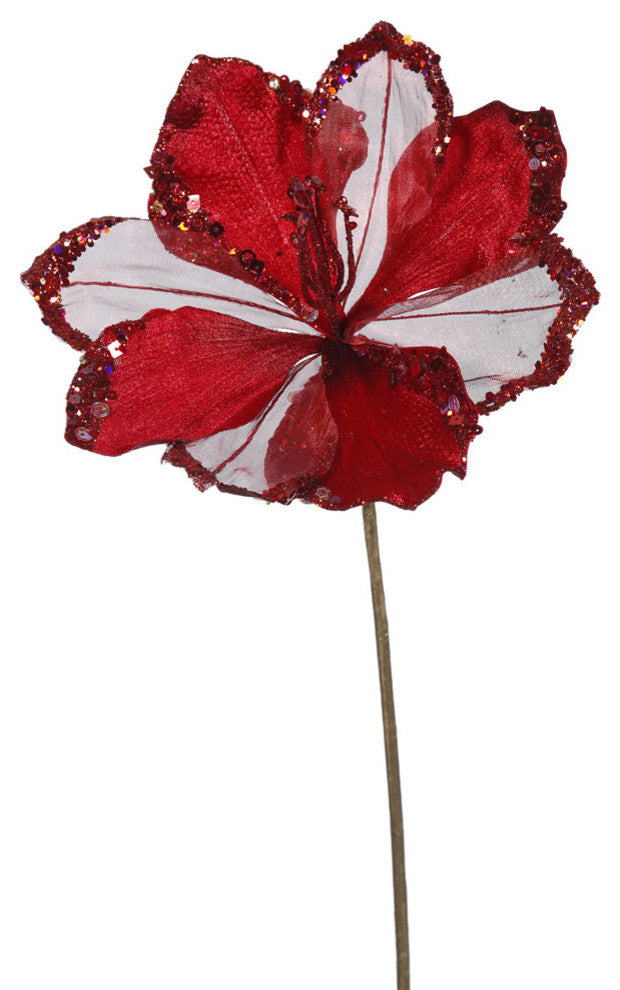 Vickerman 20" Amaryllis, 9" Flower, Set of 3, Red