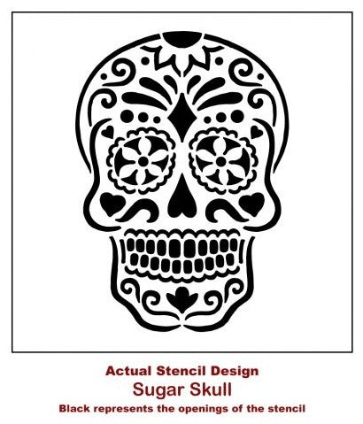 Sugar Skull Wall Art Stencil Trendy Easy Stencils, Medium