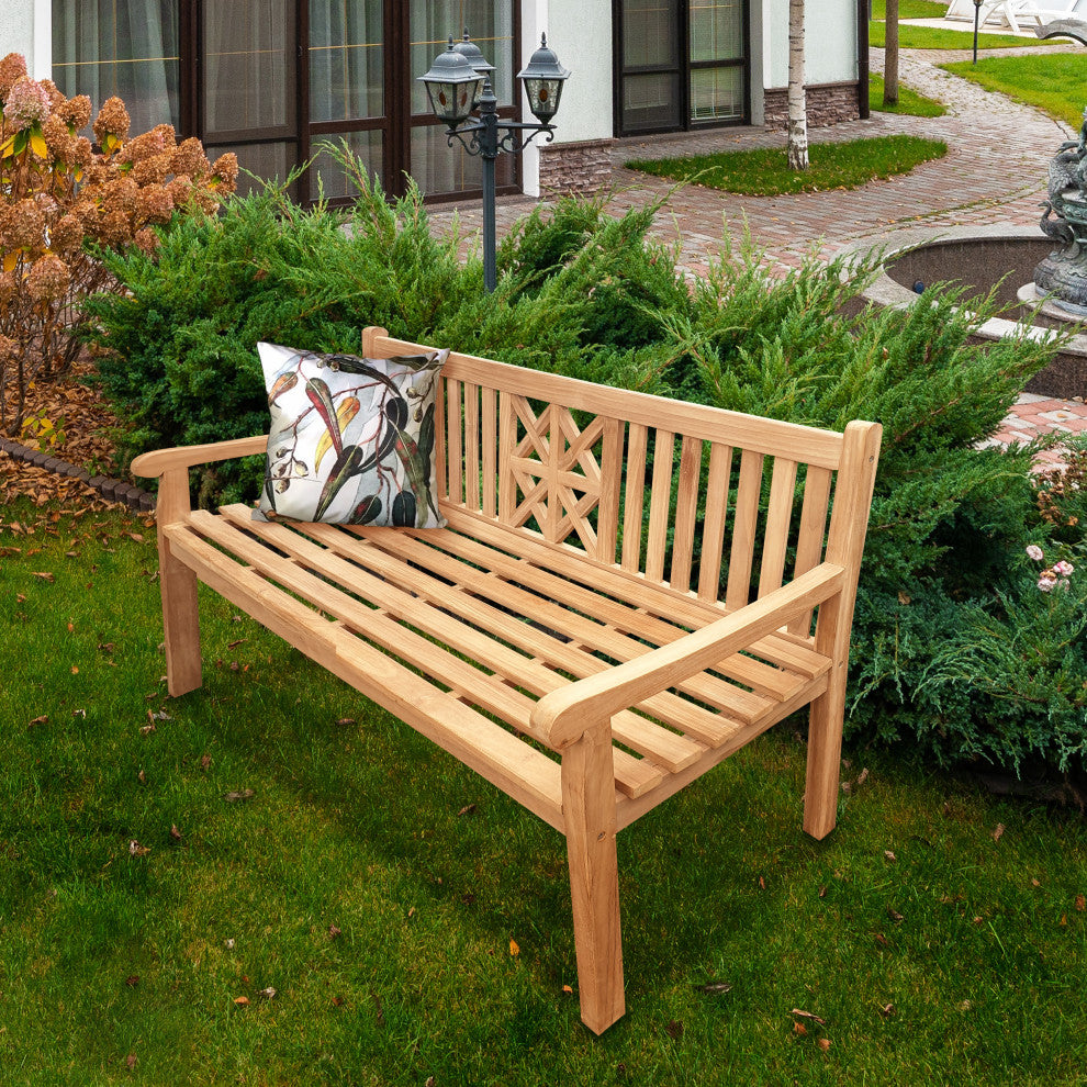 Teak Wood Arizona Outdoor Patio Bench, 6'