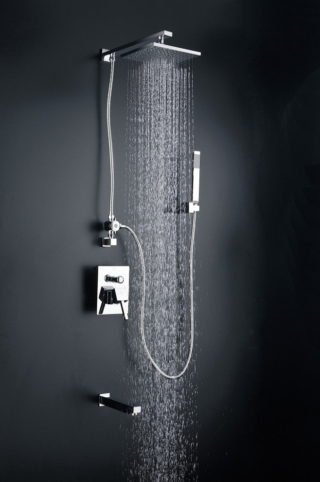 ANZZI Byne 1-Handle 1-Spray Tub and Shower Faucet With Sprayer Wand, Polished Ch