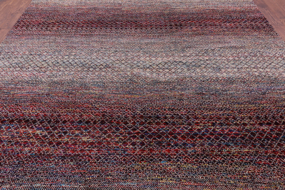9' 1" X 11' 10" Wool & Silk Savannah Grass Handmade Rug - Q15439