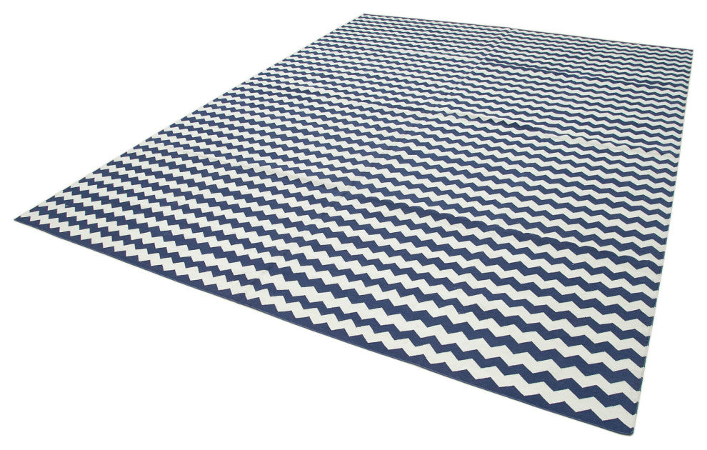 Rug N Carpet - Handmade Wool 8' 11'' x 11' 10'' Modern Design Dhurrie Kilim Rug