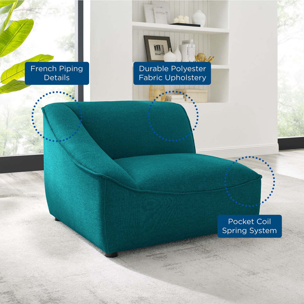 Comprise Left-Arm Sectional Sofa Chair-Teal