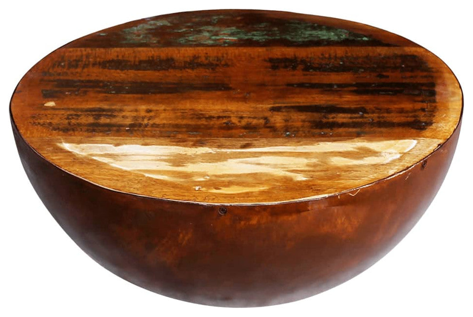 vidaXL Coffee Table Bowl-shaped With Steel Base Solid Reclaimed Wood