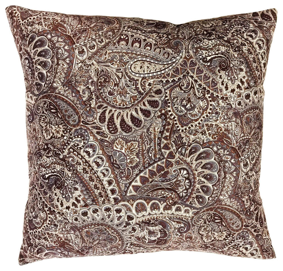 Paisley Suede 4 Piece Pillow Shell Set, Purple Ash, 20"x20"