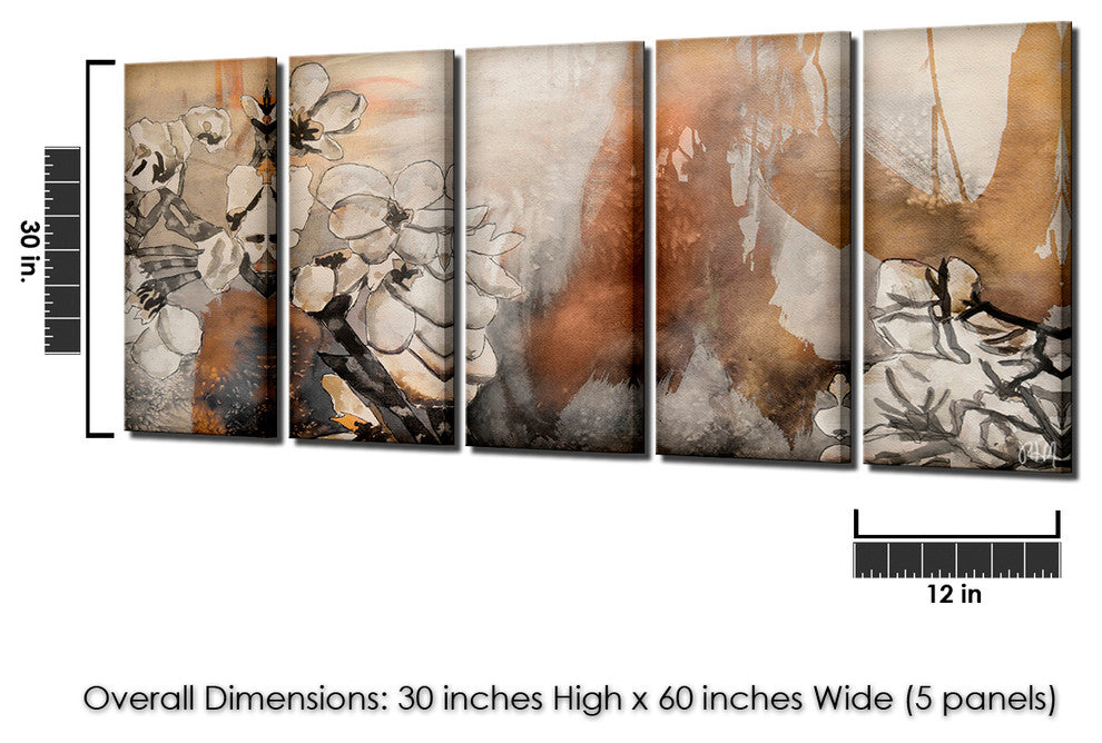 Painted Petalsx2-Piece Set Canvas Wall Art, 30"x30"