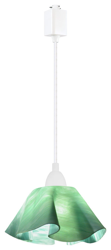 Jezebel Radiance Lily Track Light Small, Seafoam Green, White Metal