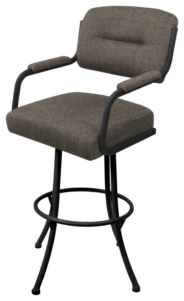 Swivel Counter Metal Bar Stool, Plumley Cocoa - Grey, 34"