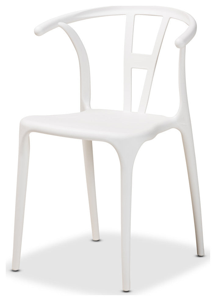 Idell Modern 4-Piece Stackable Dining Chairs, White