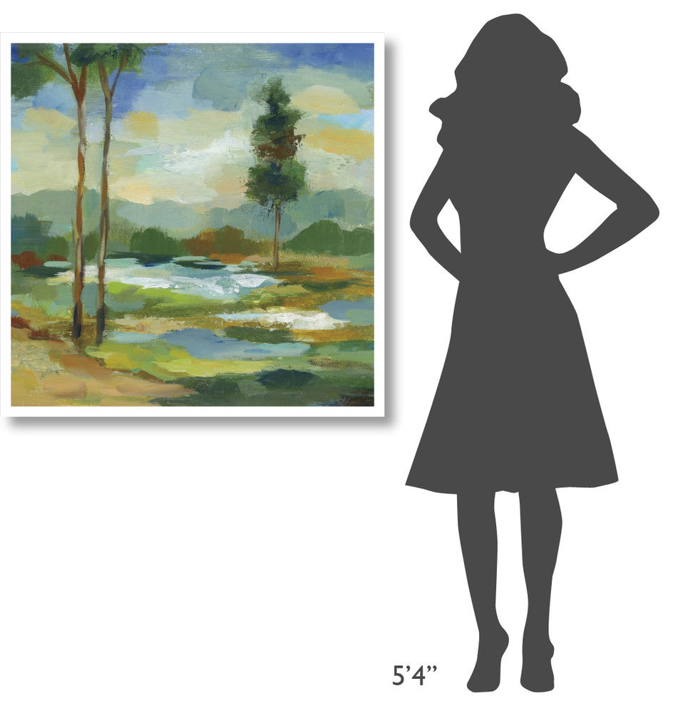 "Early Spring Landscape I" Digital Paper Print by Silvia Vassileva, 38"x38"