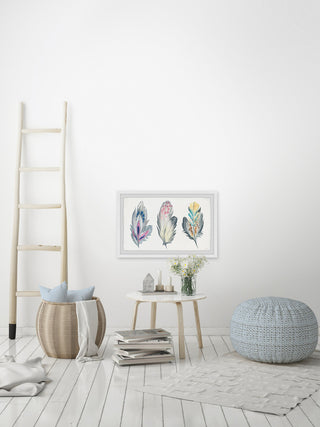 "Stylish Feathers" Framed Painting Print, 30"x20"