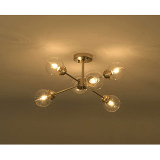 Daisy Sputnik Clear Globe Semi-Flush Mount