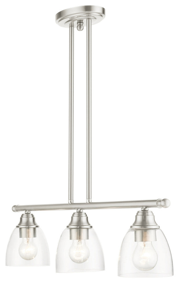 Brushed Nickel Transitional, Colonial, Linear Chandelier