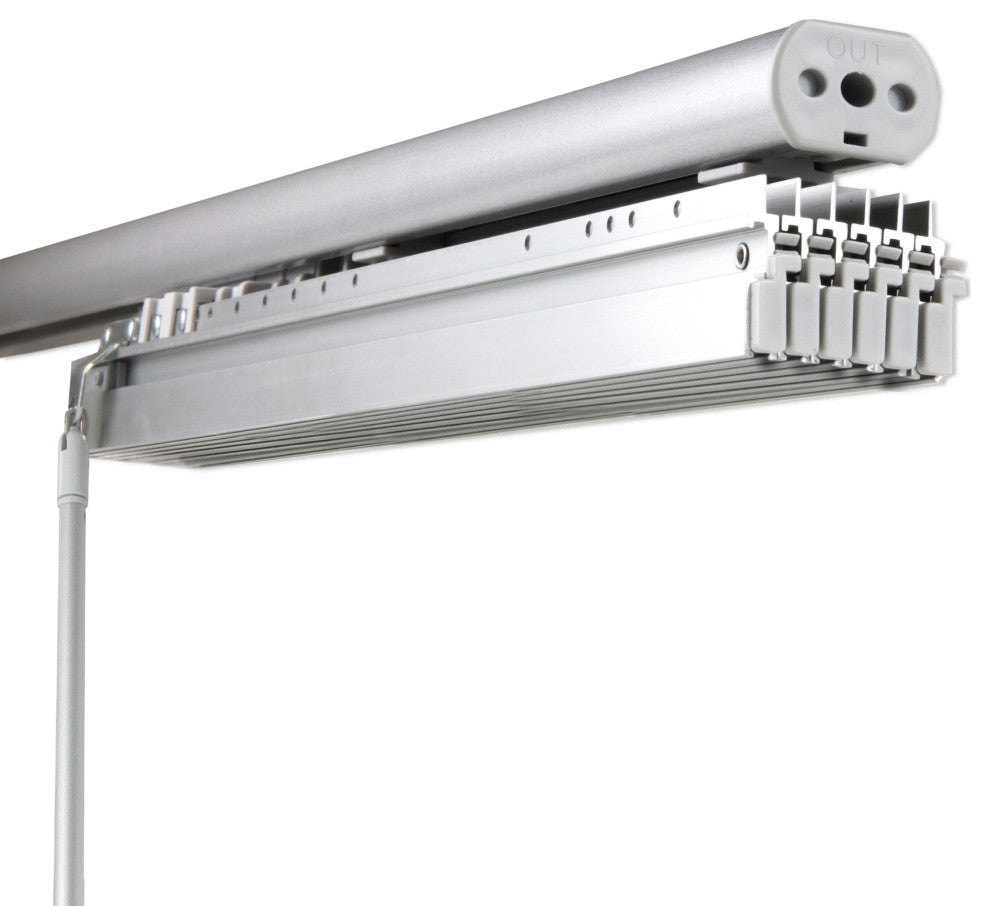 Blanched White-Sage 6-Panel Track Extendable Vertical Blinds 70-130"x94"