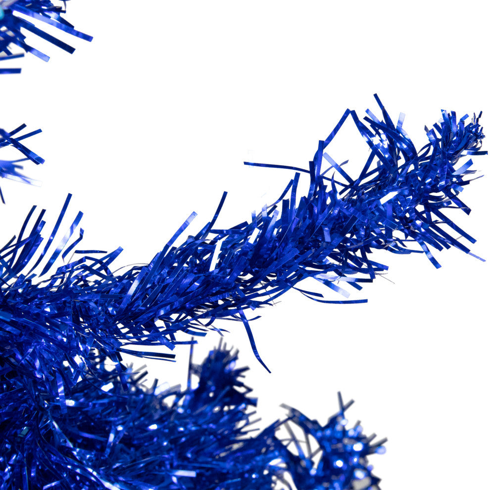 4' Blue Artificial Tinsel Christmas Tree Unlit
