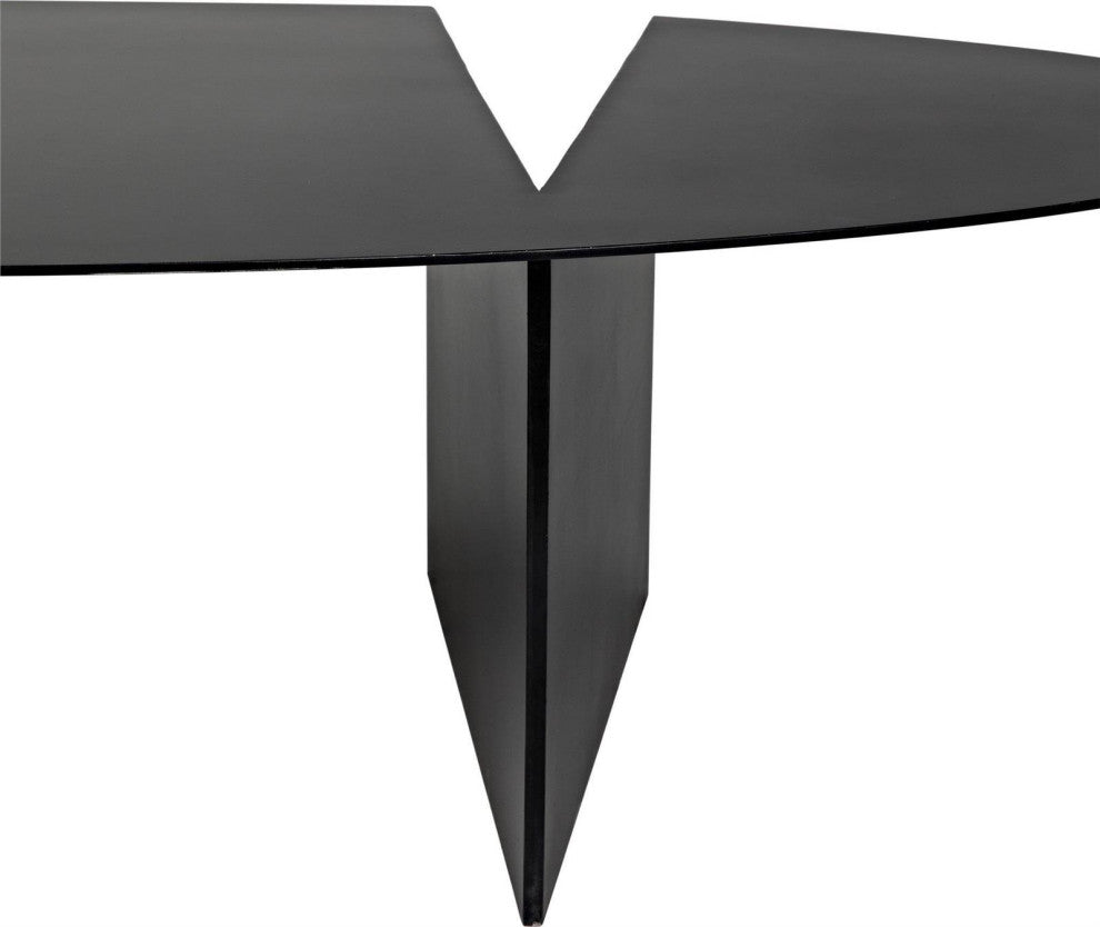 Matte Black Steel Coffee Table, Traditional