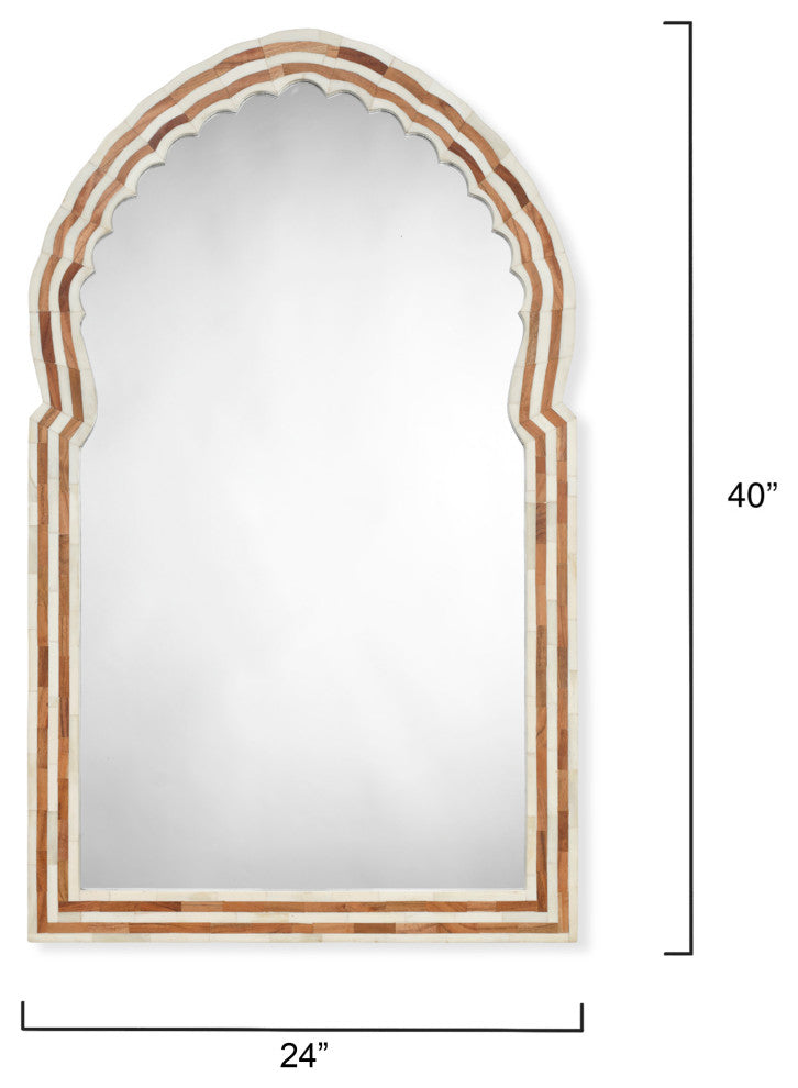 Bardot Large Bone and Wood Arch Mirror
