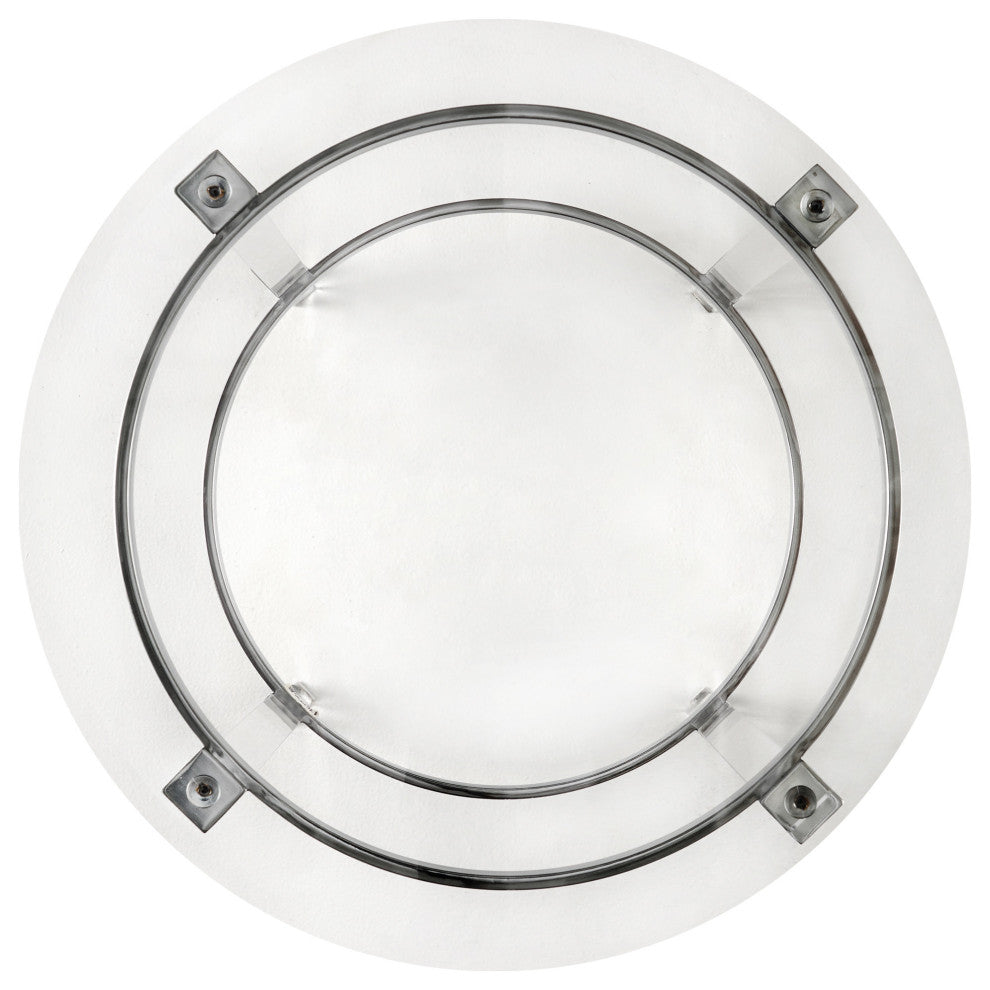 GDF Studio Orson Acrylic and Tempered Glass Square Circular End Table