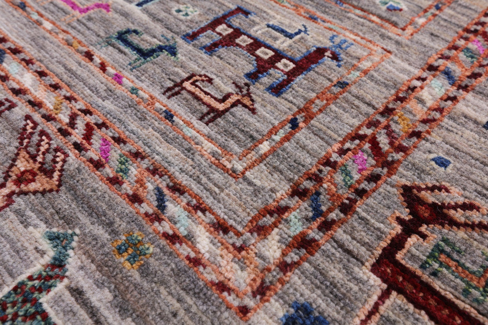 Handmade Persian Gabbeh Tribal Wool Rug 3' 5" X 5' 0" - Q13839