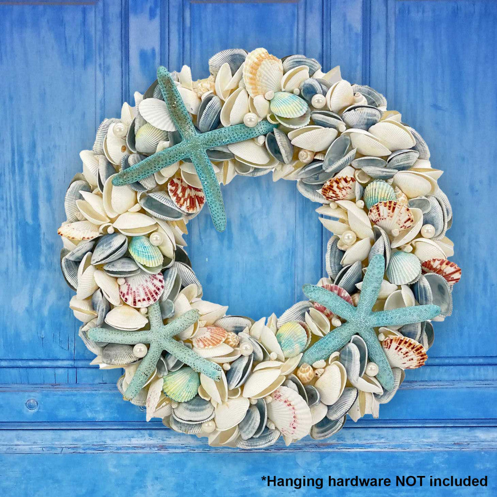 Nautical Seashell Wreath, Blue