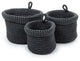 Set of 3 Woven Fabric Planter Basket, 5 x 4 inches, Grey