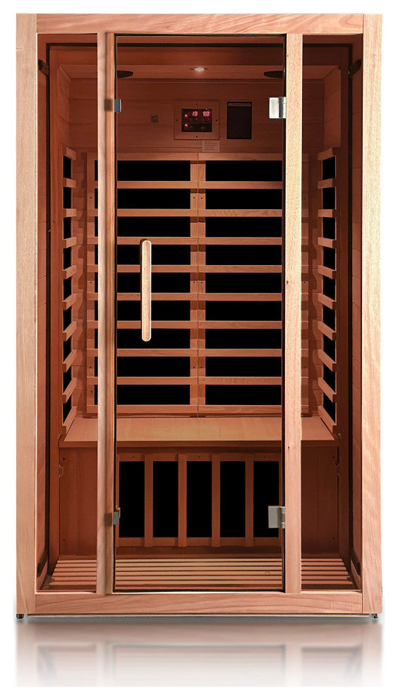 Extendable Indoor FAR Infrared Heating Sauna Bluetooth, Wood, 2-Person
