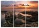 "Rough Coast With Ancient Ruins" Metal Wall Art, 3 Panels, 36"x28"