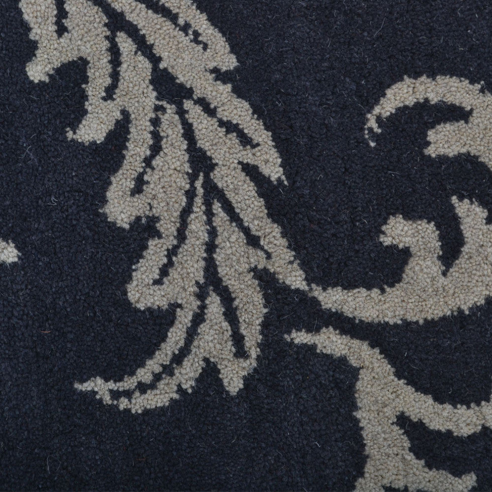 HAND TUFTED WOOL ECO-FRIENDLY AREA RUGS - Rectangle,Charcoal Beige,Floral