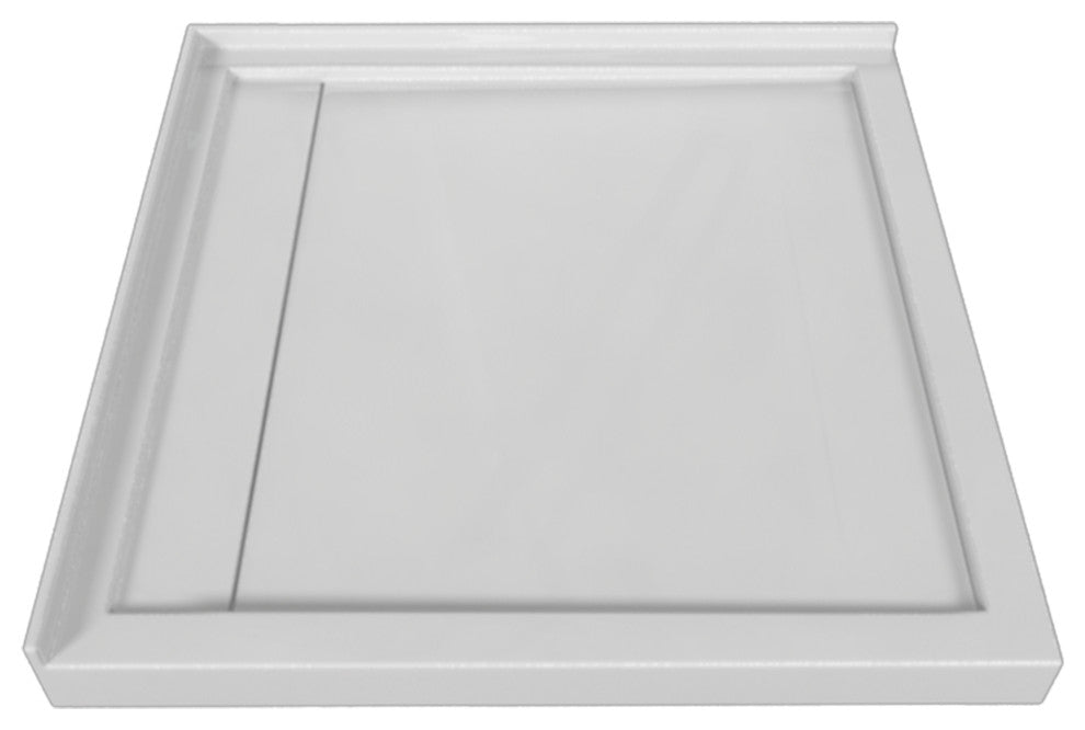 Valley Acrylic Double Threshold Acrylic Linear Drain Shower Base 48", White, 48"